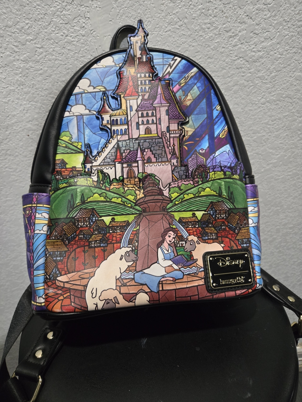 Disney Loungefly Beauty and the Beast Stained Glass Mini Backpack - Multicolor